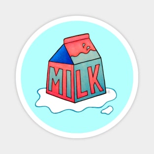 Cartoon Milk - Pink and Blue Cute, Little Milk Carton Magnet